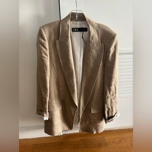 Zara Linen Oversized Blazer XS
